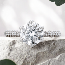 Load image into Gallery viewer, Lucce Azalea Luxe 3.10ct Celeste Moissanite Platinum
