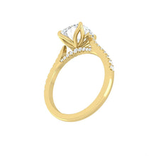 Load image into Gallery viewer, Azalea Pavé Cushion Lab Diamond 1.03ct D VVS2 Ex IGI 18K Yellow Gold
