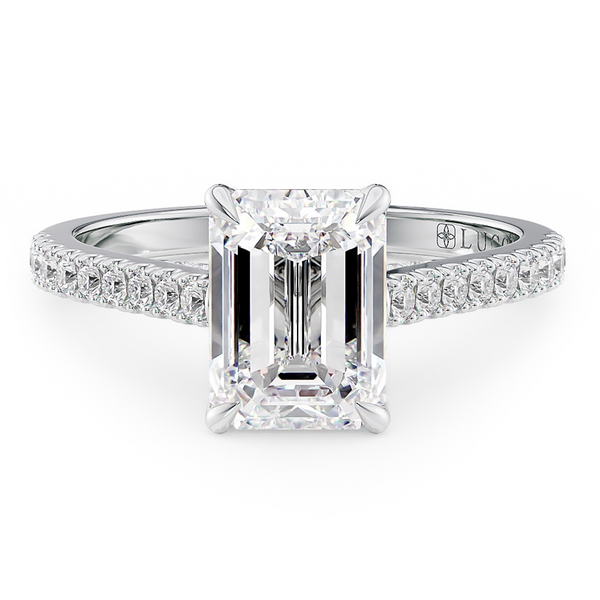 Lucce Azalea Pavé Emerald Moissanite