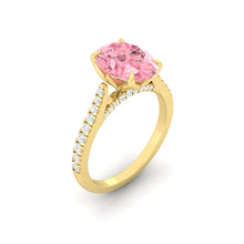 Load image into Gallery viewer, Azalea Pavé Oval Rosé Pink Diamond
