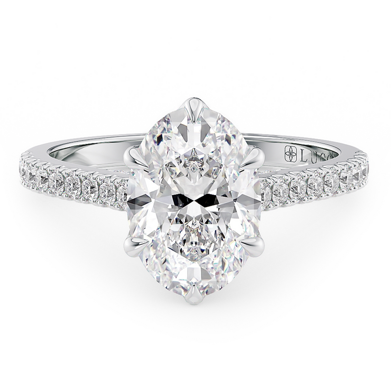 Lucce Azalea Pavé 6-Prong Oval Diamond