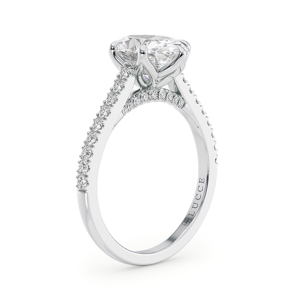 Lucce Azalea Pavé 6-Prong Oval Diamond