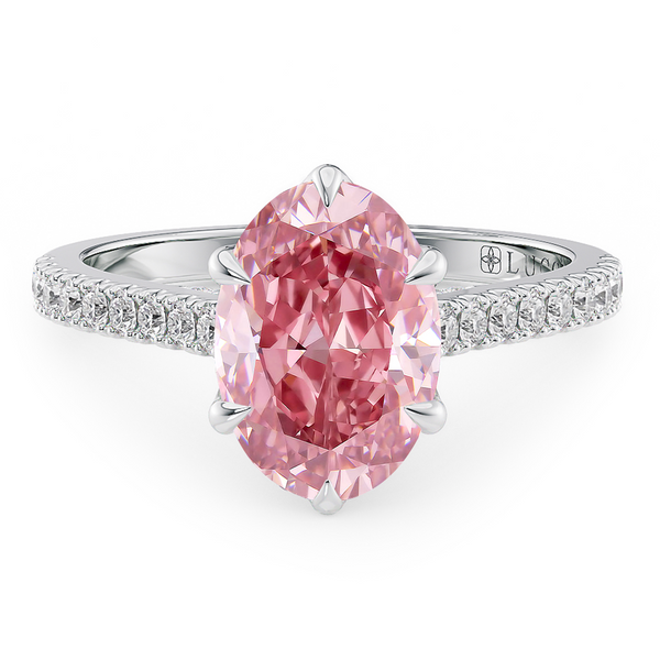 Lucce Azalea Pavé 6-Prong Oval Rosé Pink Diamond