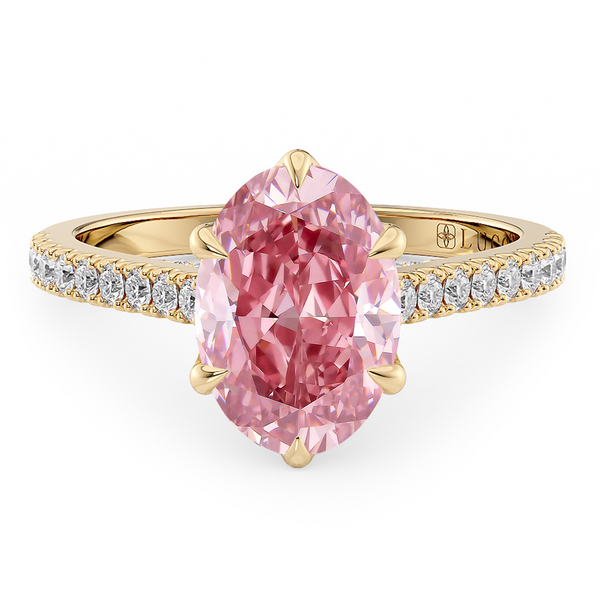 Lucce Azalea Pavé 6-Prong Oval Rosé Pink Diamond