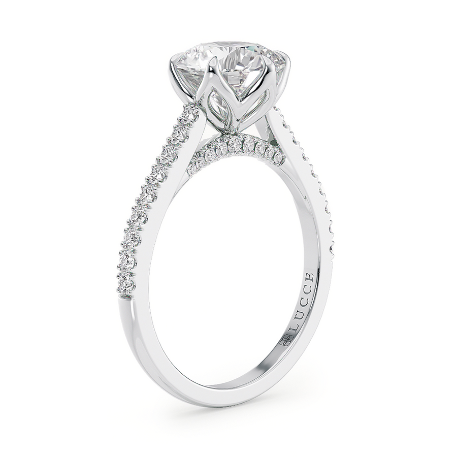 Load image into Gallery viewer, LUCCE AZALEA™ Pavé Round Lab Diamond 1.02ct D VS1 Id IGI Platinum
