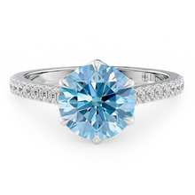 Load image into Gallery viewer, Lucce Azalea Pavé Round Ocean Blue Diamond
