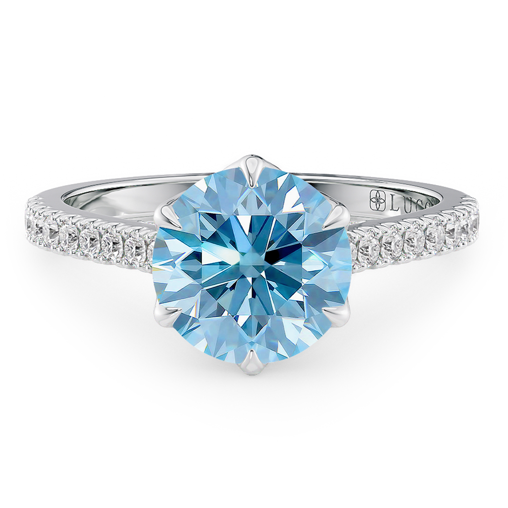 Lucce Azalea Pavé Round Ocean Blue Diamond