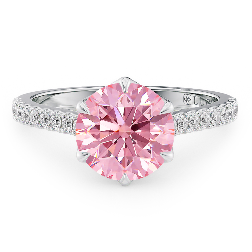 Lucce Azalea Pavé Round Rosé Pink Diamond