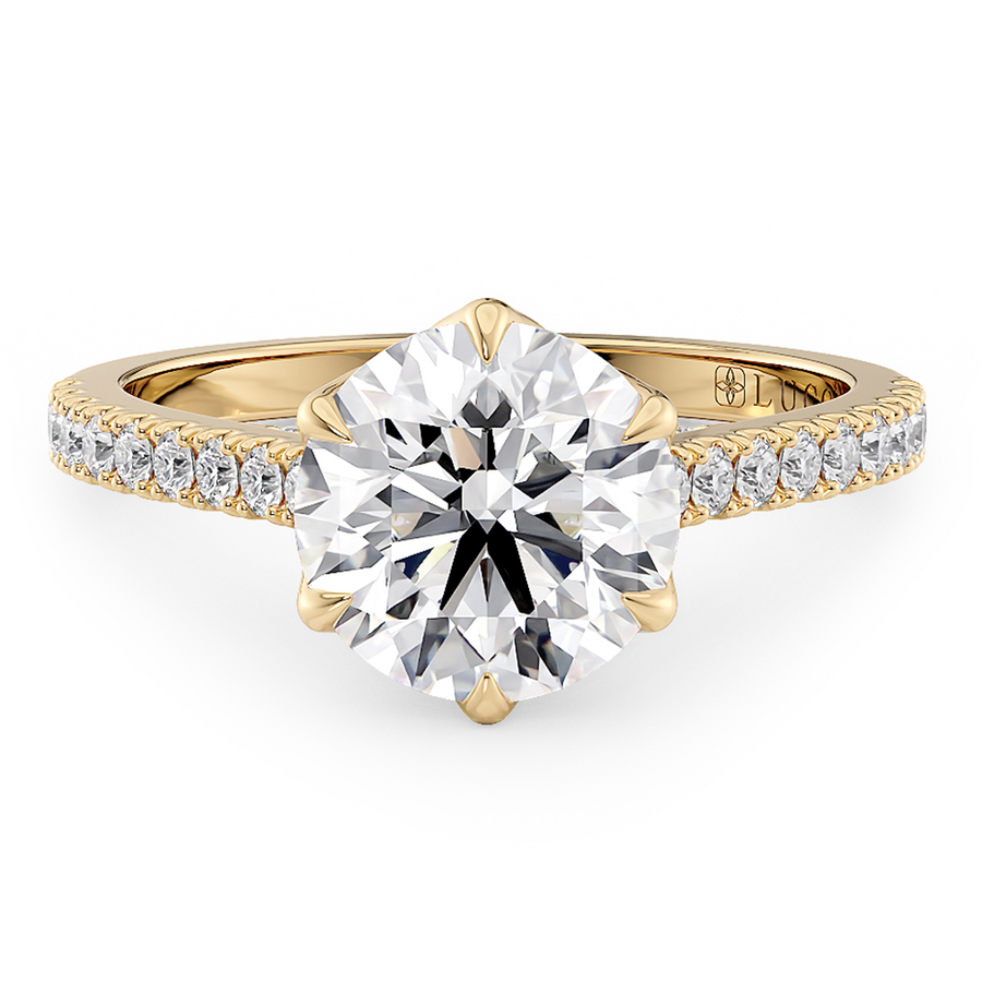 Load image into Gallery viewer, LUCCE AZALEA™ Pavé Round Lab Diamond 0.51ct D VVS2 Id IGI 14K Yellow Gold
