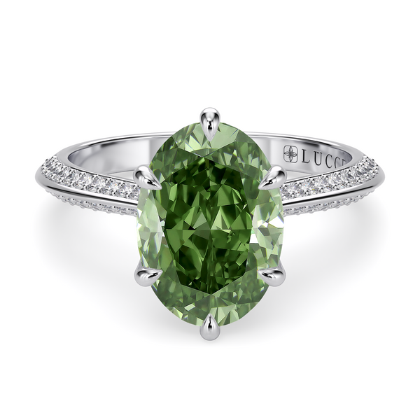 LUCCE ECUADORIAN™ Pavé Oval VERDANT™ Green Diamond