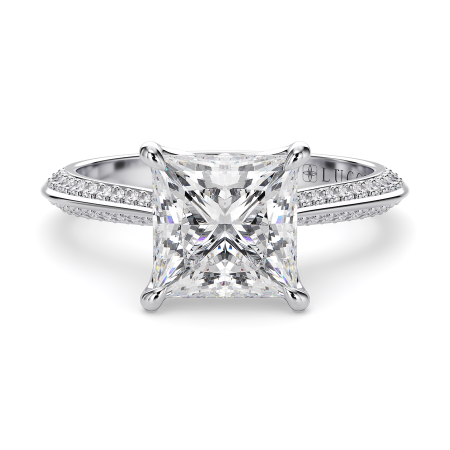 Load image into Gallery viewer, LUCCE ECUADORIAN™ Pave Princess Natural Diamond 2.01ct I VS2 GIA Platinum
