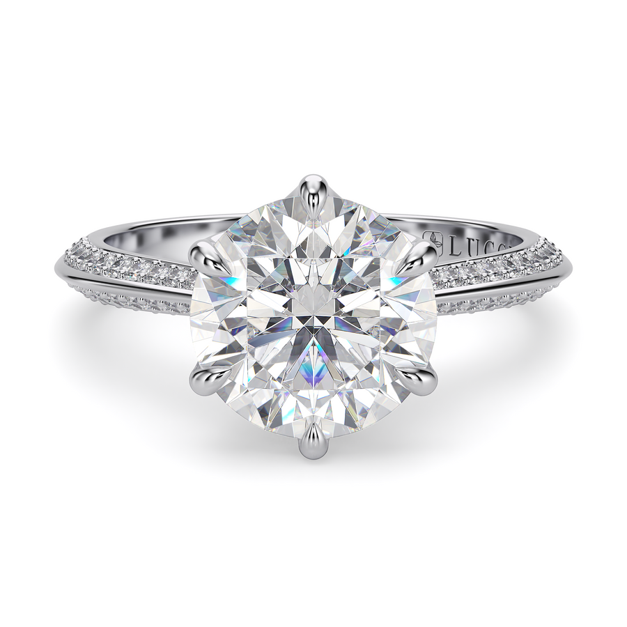 Load image into Gallery viewer, LUCCE ECUADORIAN™ Pavé Round Lab Diamond 1.08ct D VS1 Id IGI 18K White Gold
