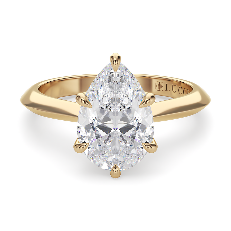 Load image into Gallery viewer, LUCCE ECUADORIAN™ Pear Lab Diamond 5.19ct F VVS2 18K Yellow Gold
