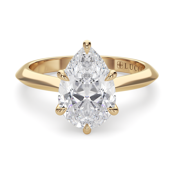 LUCCE ECUADORIAN™ Pear Lab Diamond 5.19ct F VVS2 18K Yellow Gold