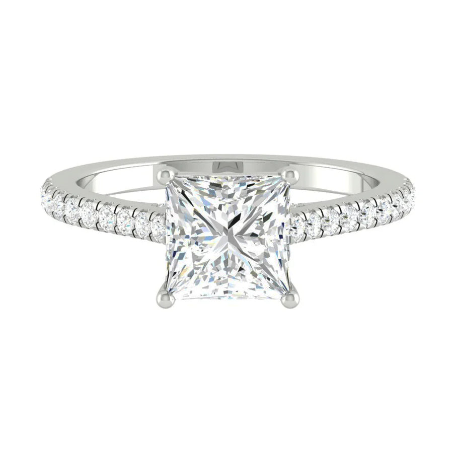 Load image into Gallery viewer, LUCCE FIRENZE™ Pavé Princess Natural Diamond 0.50ct F VS1 Ex GIA Platinum
