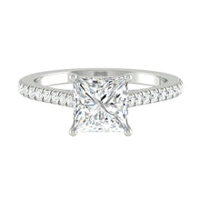 Load image into Gallery viewer, Lucce Firenze Pavé Princess Natural Diamond 0.50ct F VS1 Ex GIA Platinum

