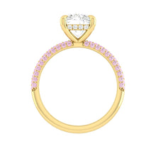 Load image into Gallery viewer, Pink Diamond Cushion Engagement Ring with Tri-row Band
