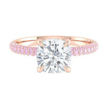 Load image into Gallery viewer, Pink Diamond Cushion Engagement Ring with Tri-row Band
