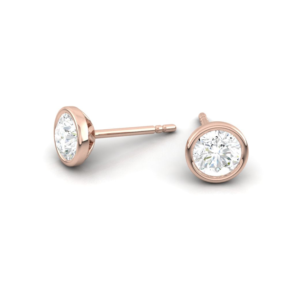 Lucce Carla Earrings Round Lab Diamond 0.50CTW 14K Rose Gold