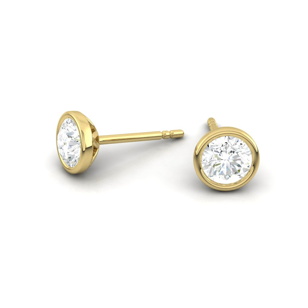 Carla Round Earrings Natural Diamond 0.20CTW 18K Yellow Gold