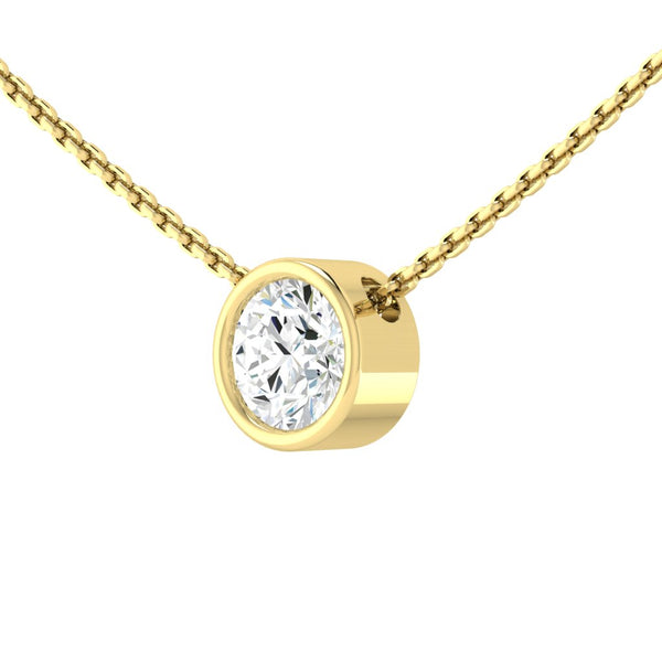 Lucce Carla Round Necklace 0.25CT Lab Diamond 14K Yellow Gold