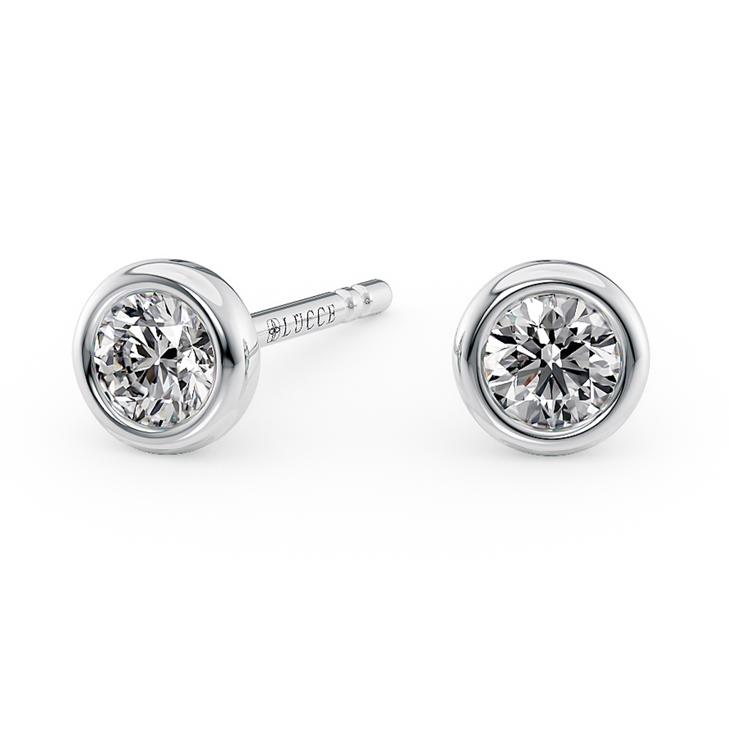 Load image into Gallery viewer, LUCCE CARLISLE™ 4-Petal Earrings Round Lab Diamond 0.50ctw 18K White Gold
