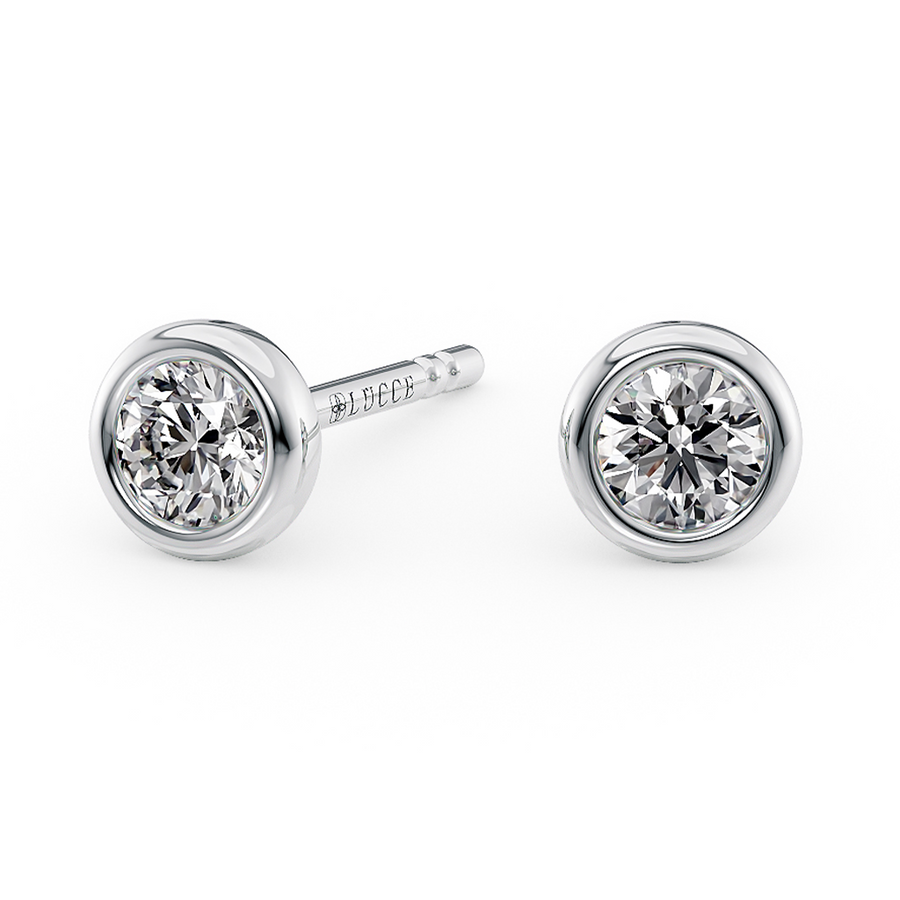 Load image into Gallery viewer, LUCCE CARLISLE™ 4-Petal Earrings Round Lab Diamond 0.50ctw 18K White Gold
