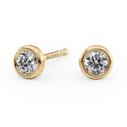 LUCCE CARLA™ 4-Petal Round Earrings Lab Diamond 1.04ctw D VVS2 Id IGI 14K Yellow Gold