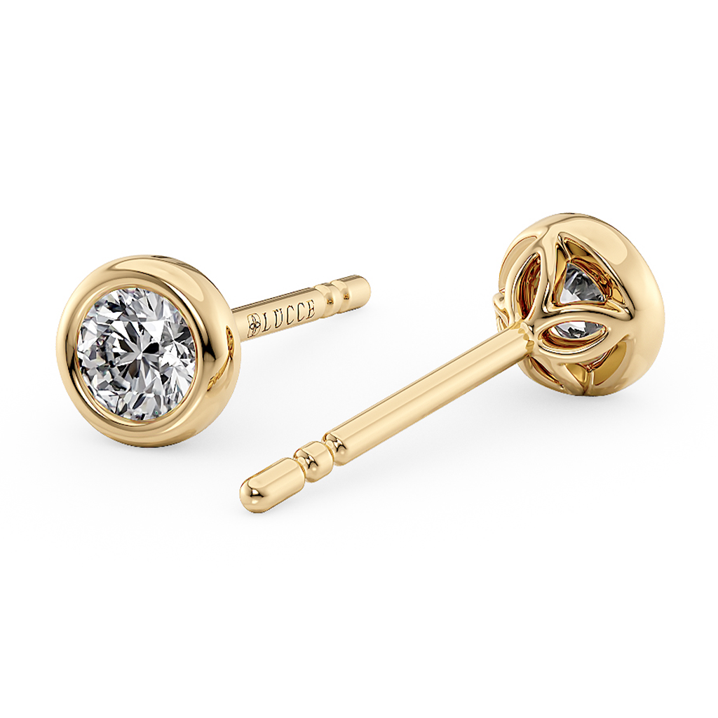 Load image into Gallery viewer, LUCCE CARLISLE™  4-Petal Earrings Round 1.00ctw Lab Diamond Gold Finish
