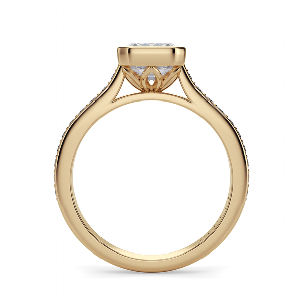 Lucce Carla Pavé Emerald Lab Diamond 1.08ct D VVS2 IGI 14K Yellow Gold