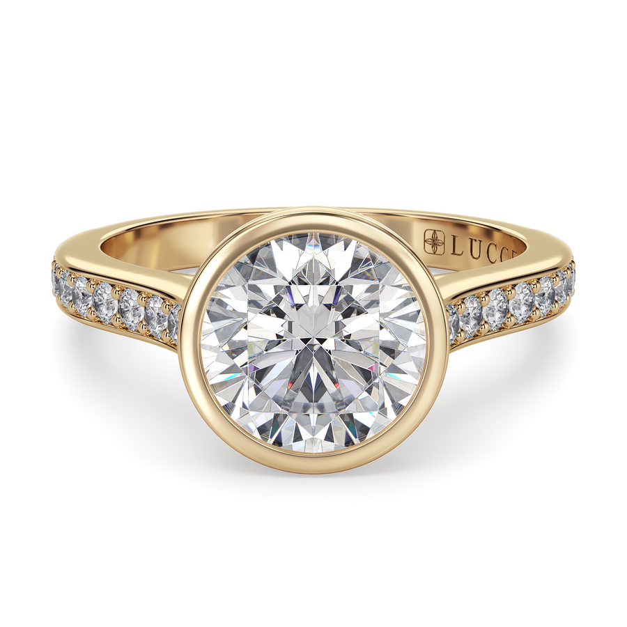 Load image into Gallery viewer, LUCCE CARLISLE™ Pavé Round Lab Diamond 1.03ct D VVS2 IGI 14K Yellow Gold
