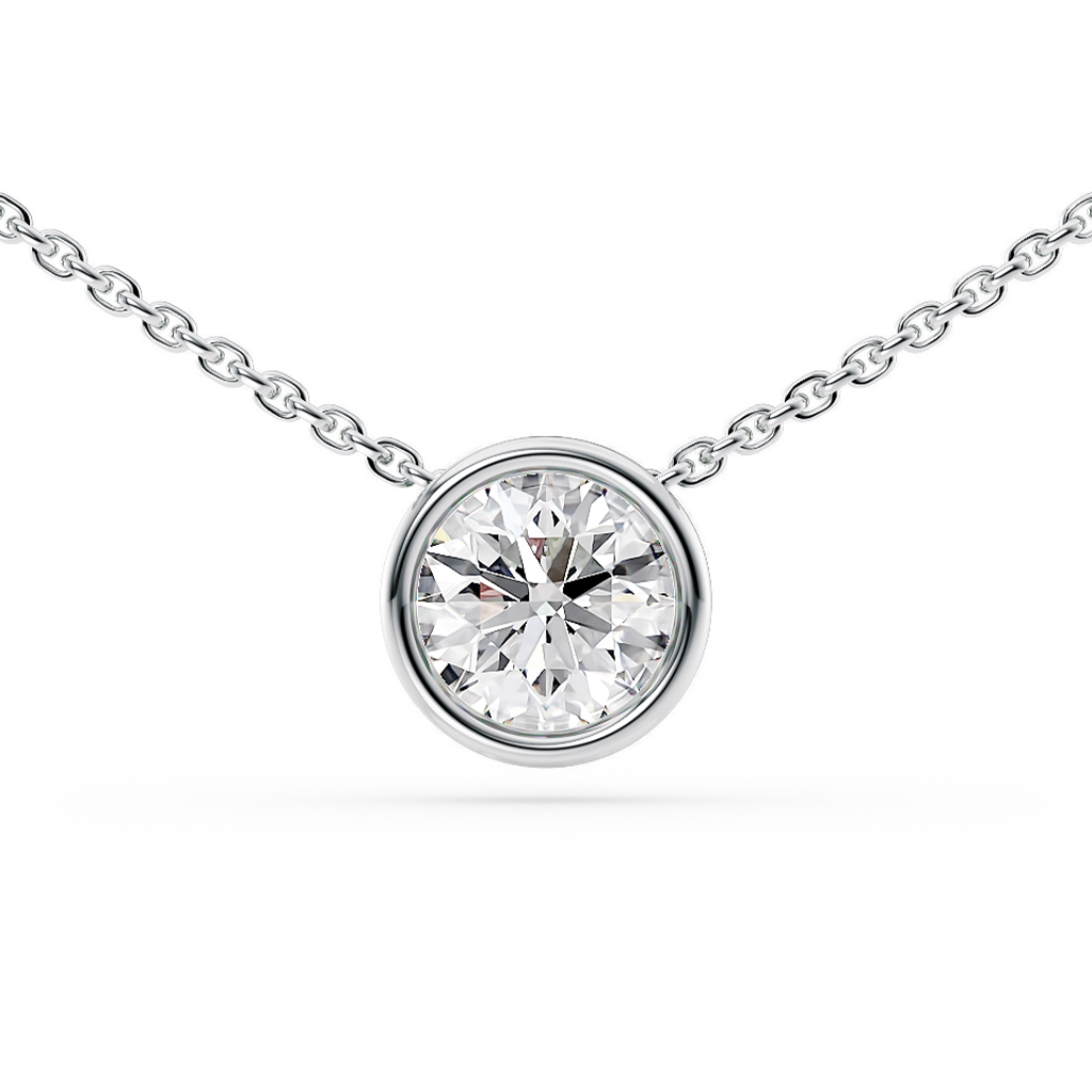 Lucce Carla Round Necklace Natural Diamond 0.30ct D VS1 Ex GIA Platinum