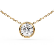LUCCE CARLA™ Round Necklace Lab Diamond 0.52ct D VVS2 Id IGI 14K Yellow Gold