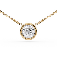 Load image into Gallery viewer, LUCCE CARLA™ Round Necklace Lab Diamond 0.52ct D VVS2 Id IGI 14K Yellow Gold
