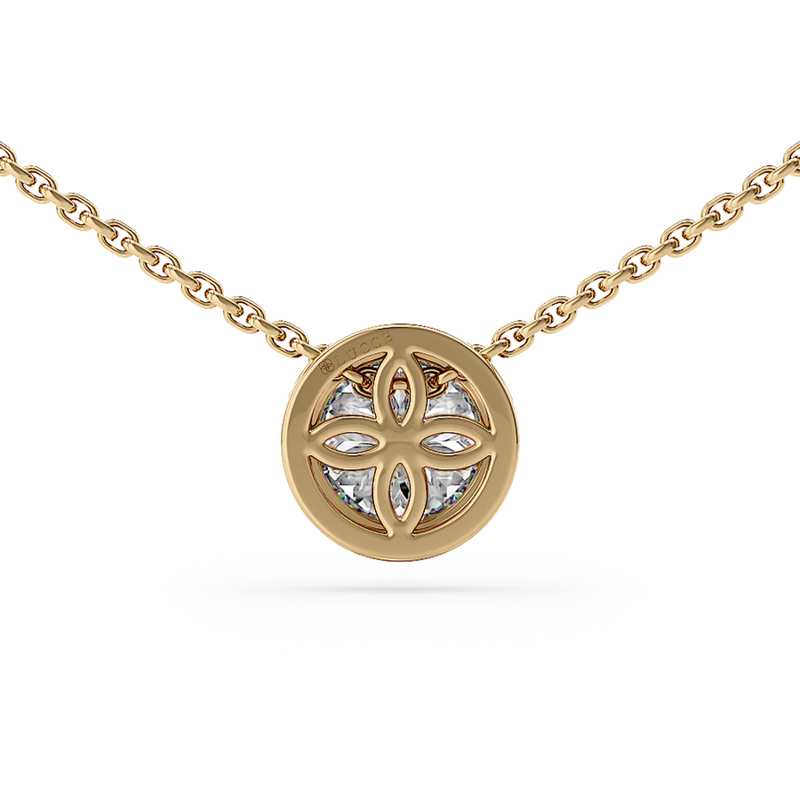 Load image into Gallery viewer, LUCCE CARLISLE™ Round Necklace Lab Diamond 0.52ct D VVS2 Id IGI 14K Yellow Gold
