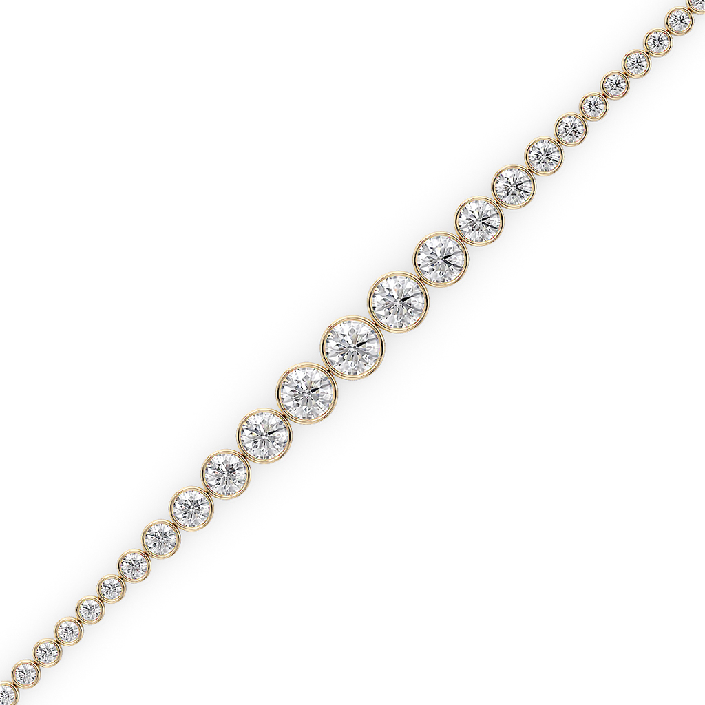 Load image into Gallery viewer, LUCCE Tapered Round Diamond Tennis Bracelet in Gold or Platinum
