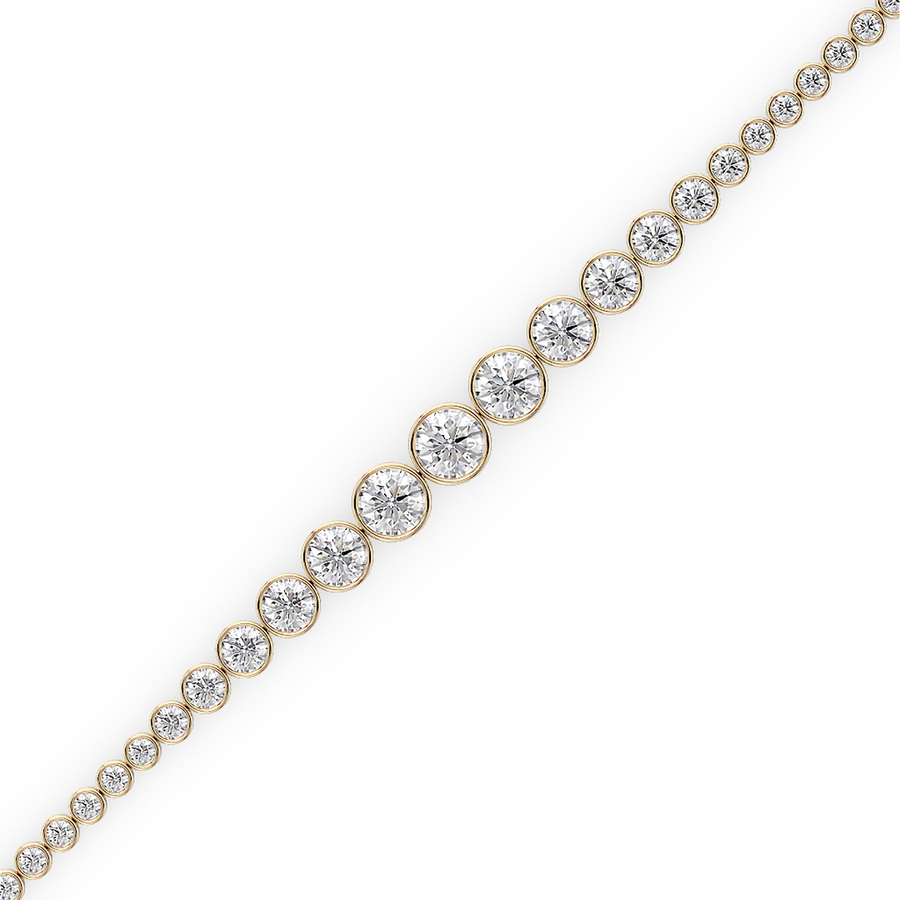 Load image into Gallery viewer, LUCCE Tapered Round Diamond Tennis Bracelet in Gold or Platinum
