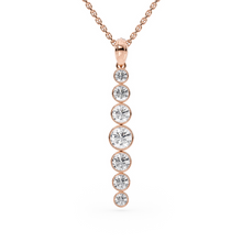 Load image into Gallery viewer, LUCCE Tapered Round Diamond Pendant Necklace in Gold or Platinum
