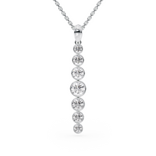 Load image into Gallery viewer, LUCCE Tapered Round Diamond Pendant Necklace in Gold or Platinum
