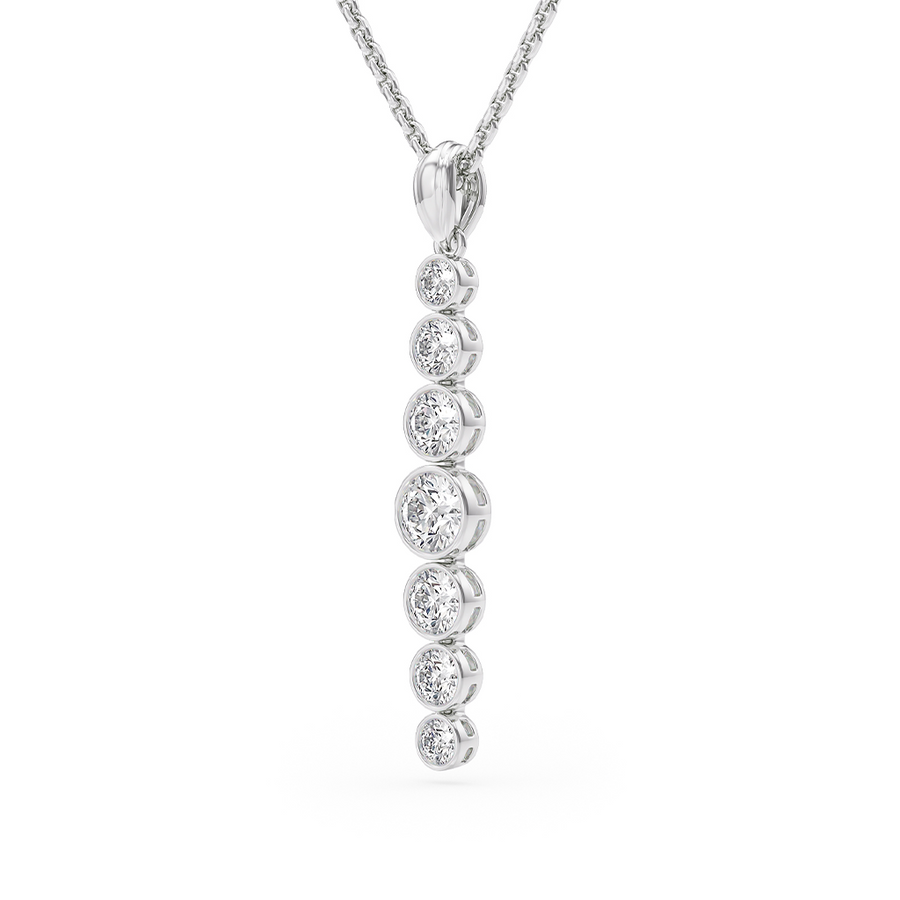Load image into Gallery viewer, LUCCE Tapered Round Diamond Pendant Necklace in Gold or Platinum
