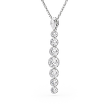 Load image into Gallery viewer, LUCCE Tapered Round Diamond Pendant Necklace in Gold or Platinum
