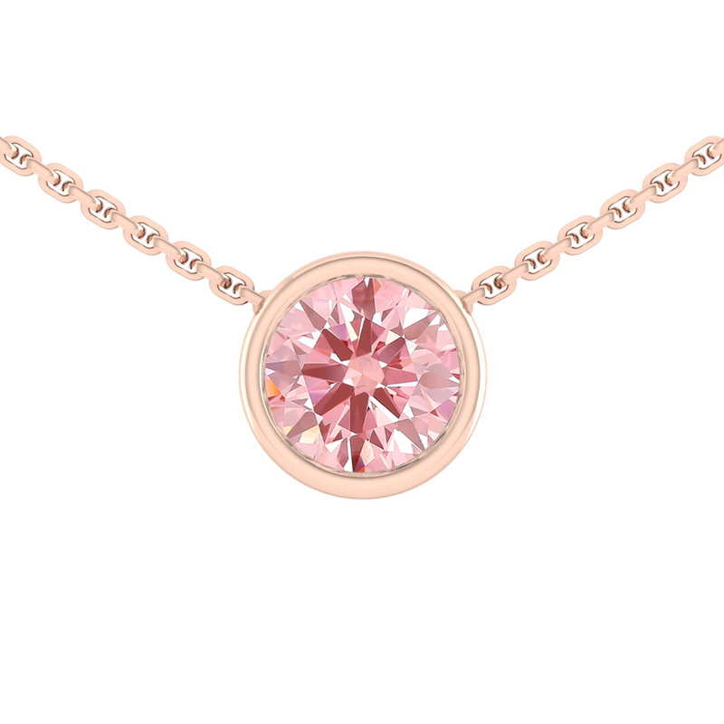 Carla Necklace Round 0.31ctw 14K Rose Gold Lab Diamond