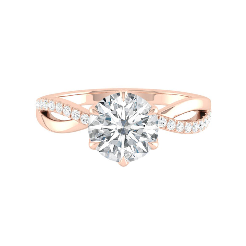 Fiore Sei Lab Diamond 0.50ct D VVS2 Id IGI 14K Rose Gold