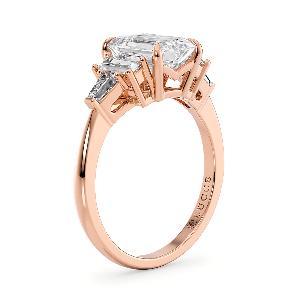 Load image into Gallery viewer, LUCCE 5 Stone Emerald Cluster Diamond Engagement Ring in Gold or Platinum, Featured in British Vogue

