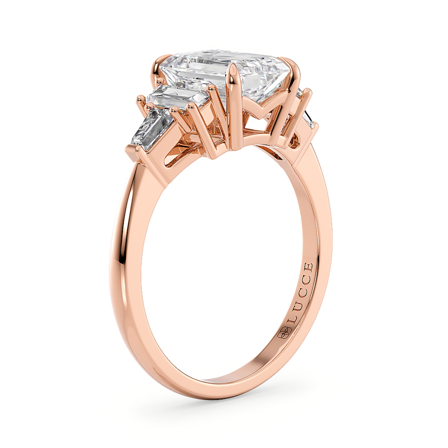 Load image into Gallery viewer, LUCCE 5 Stone Emerald Cluster Diamond Engagement Ring in Gold or Platinum, Featured in British Vogue
