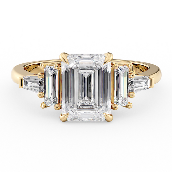LUCCE CATHERINE™ Emerald 2.80ct Celeste Moissanite 14K Yellow Gold