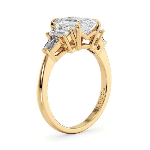 Lucce Catherine Emerald 2.80ct SUPERNOVA Moissanite 14K Yellow Gold