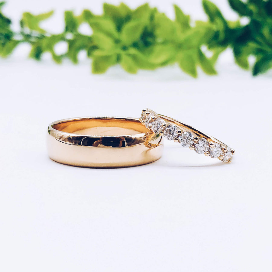 Load image into Gallery viewer, Wedding rings gold jewelry moissanite lab diamond manila philippines Lab diamond Wedding Bands
