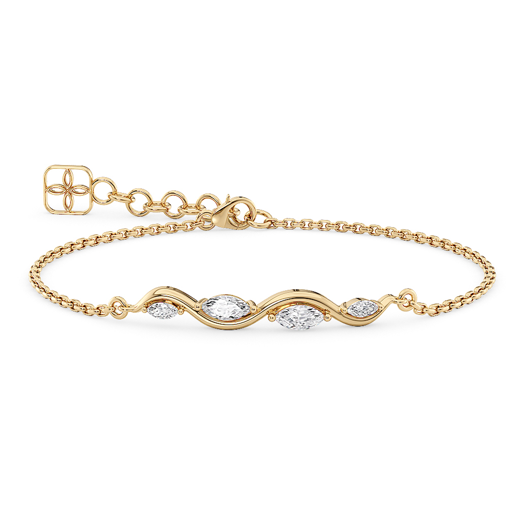 Lucce Constance Infini Bracelet 0.70CTW Lab Diamond 18K Yellow Gold