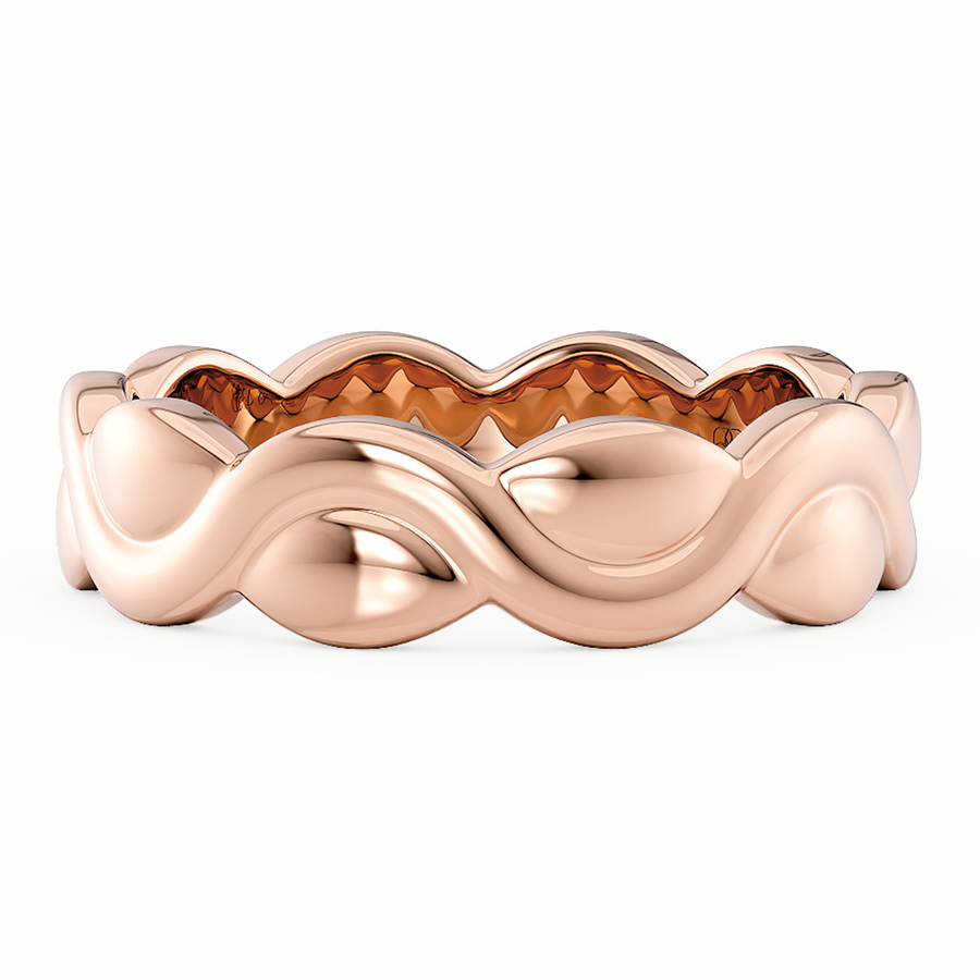 Load image into Gallery viewer, LUCCE Carved Intertwined Marquise Texture with Polished Finish Unisex Wedding Ring in Gold or Platinum
